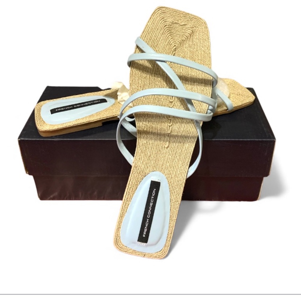 New French Connection Light Blue Rope Strap Sandals size 10